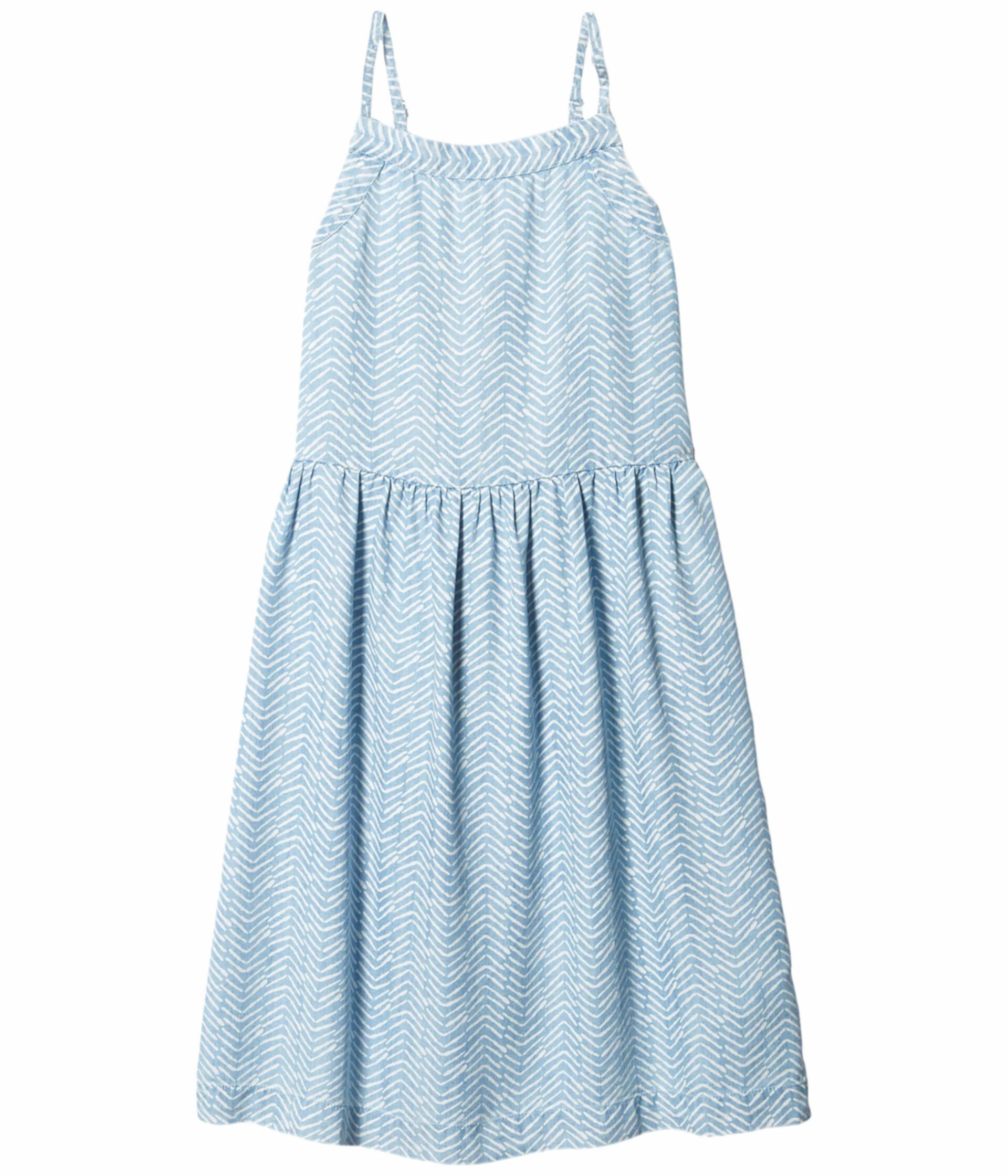 Платье из шамбре с принтом и со сборками на спине (для малышей / маленьких детей / старших детей) Vineyard Vines Kids
