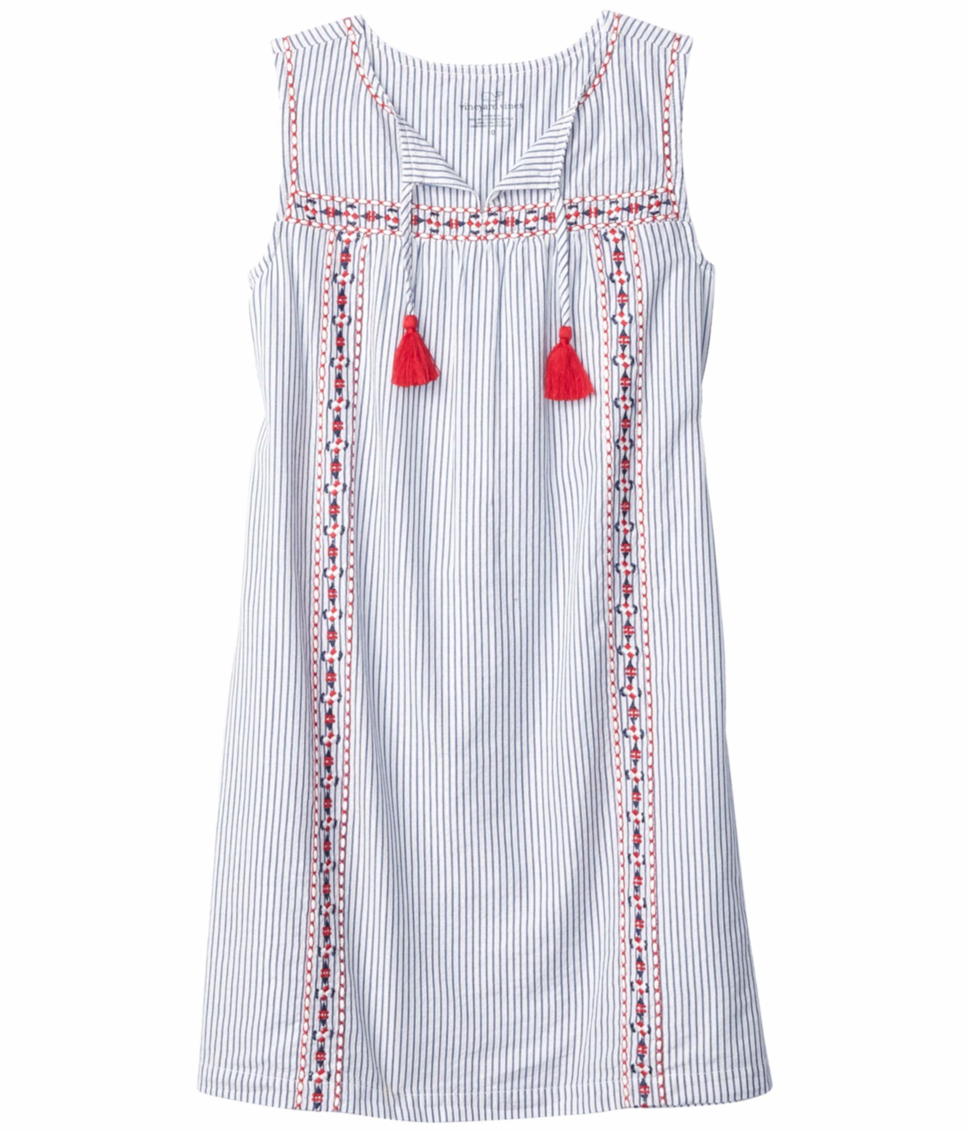 Платье с вышивкой в полоску Sparkler (для малышей / маленьких детей / детей старшего возраста) Vineyard Vines Kids