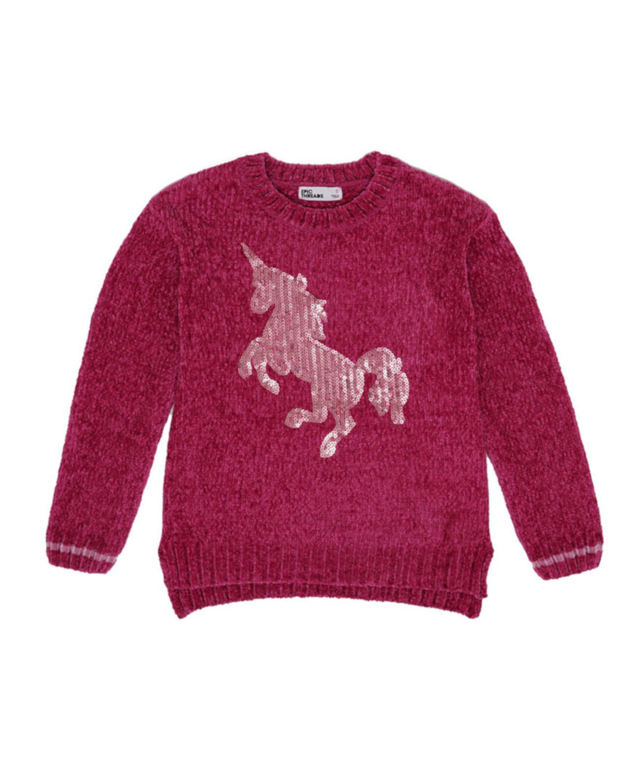 Вязаный свитер с изображением единорога для маленьких девочек Epic Threads