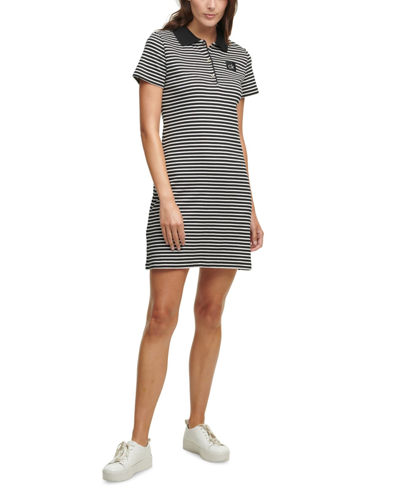 Платье-рубашка в полоску из хлопка Calvin Klein