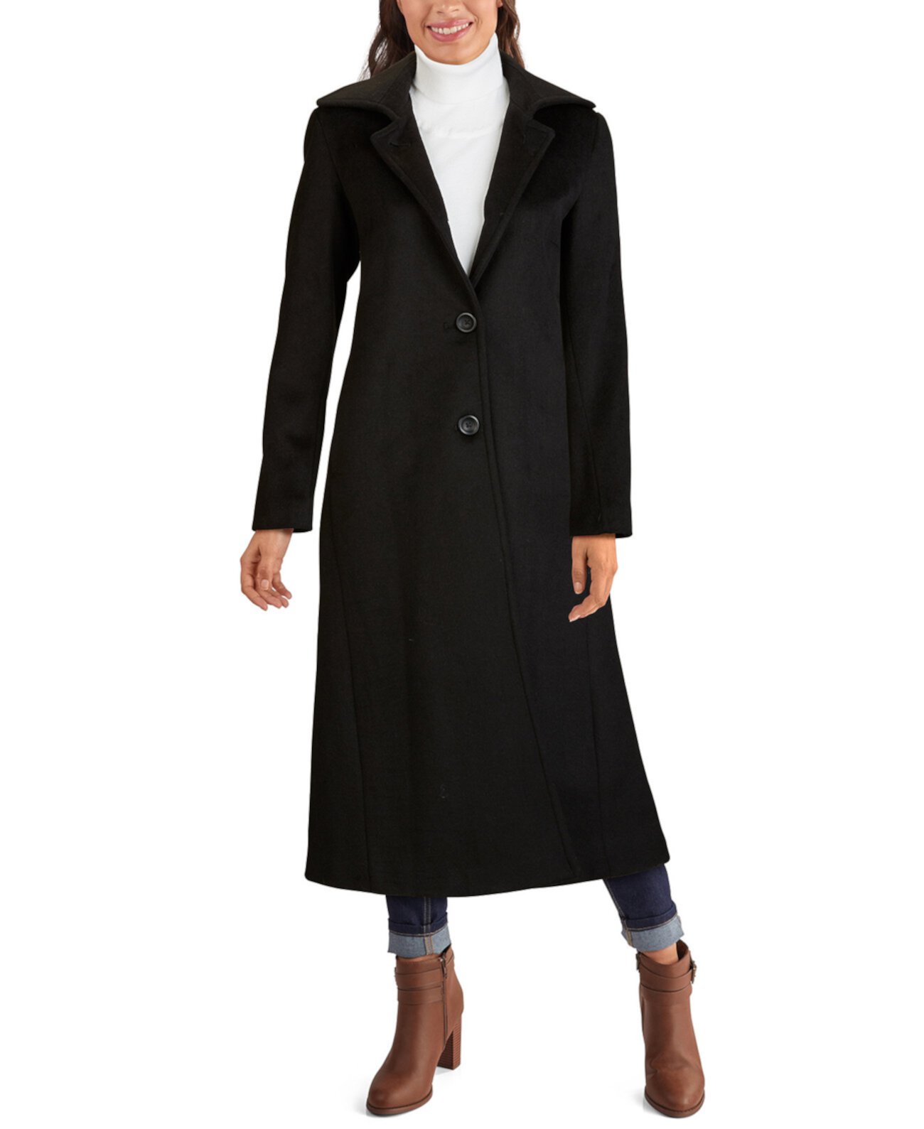 Однобортное макси-пальто Jones New York