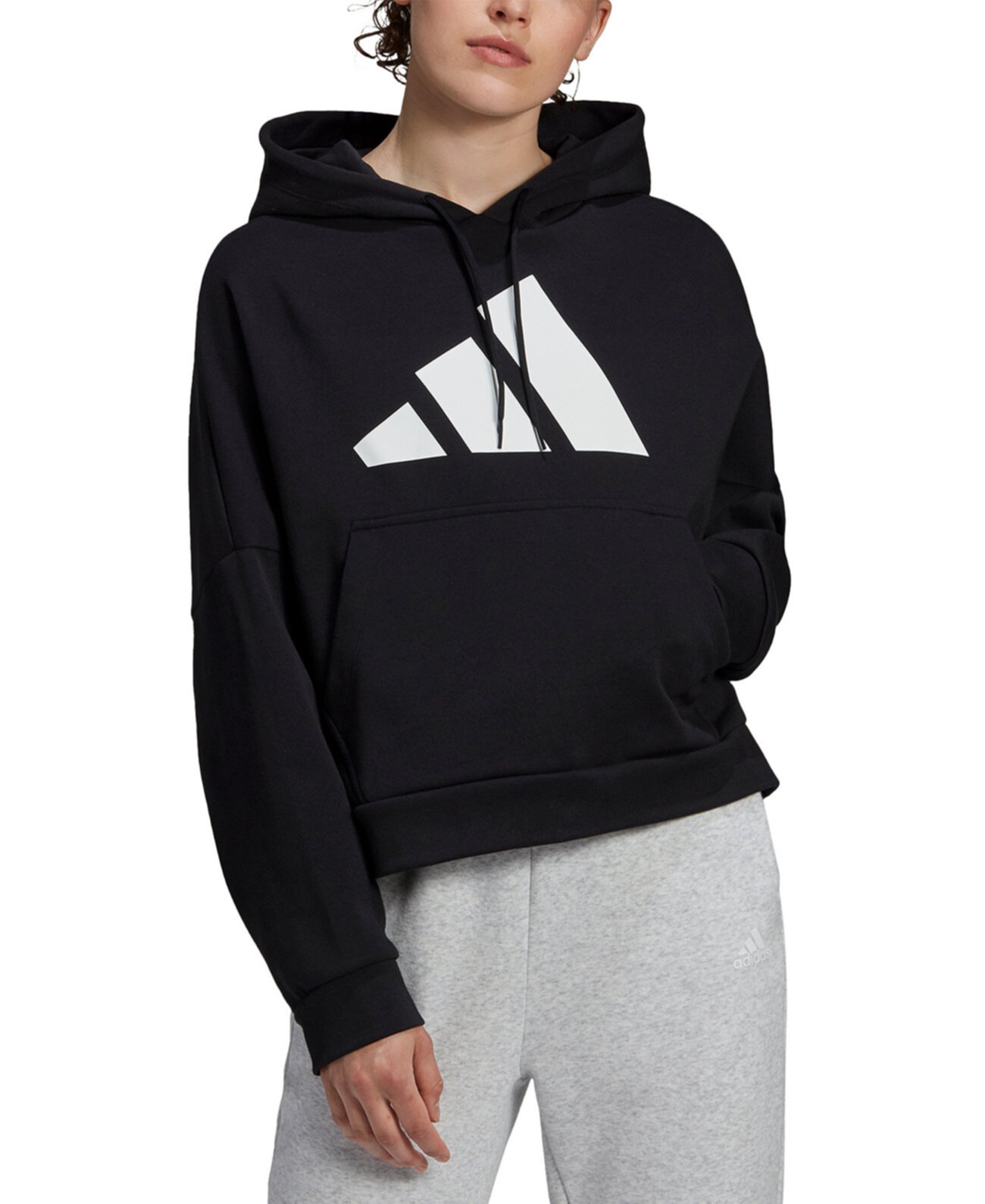 Женская худи на молнии сзади с логотипом Adidas