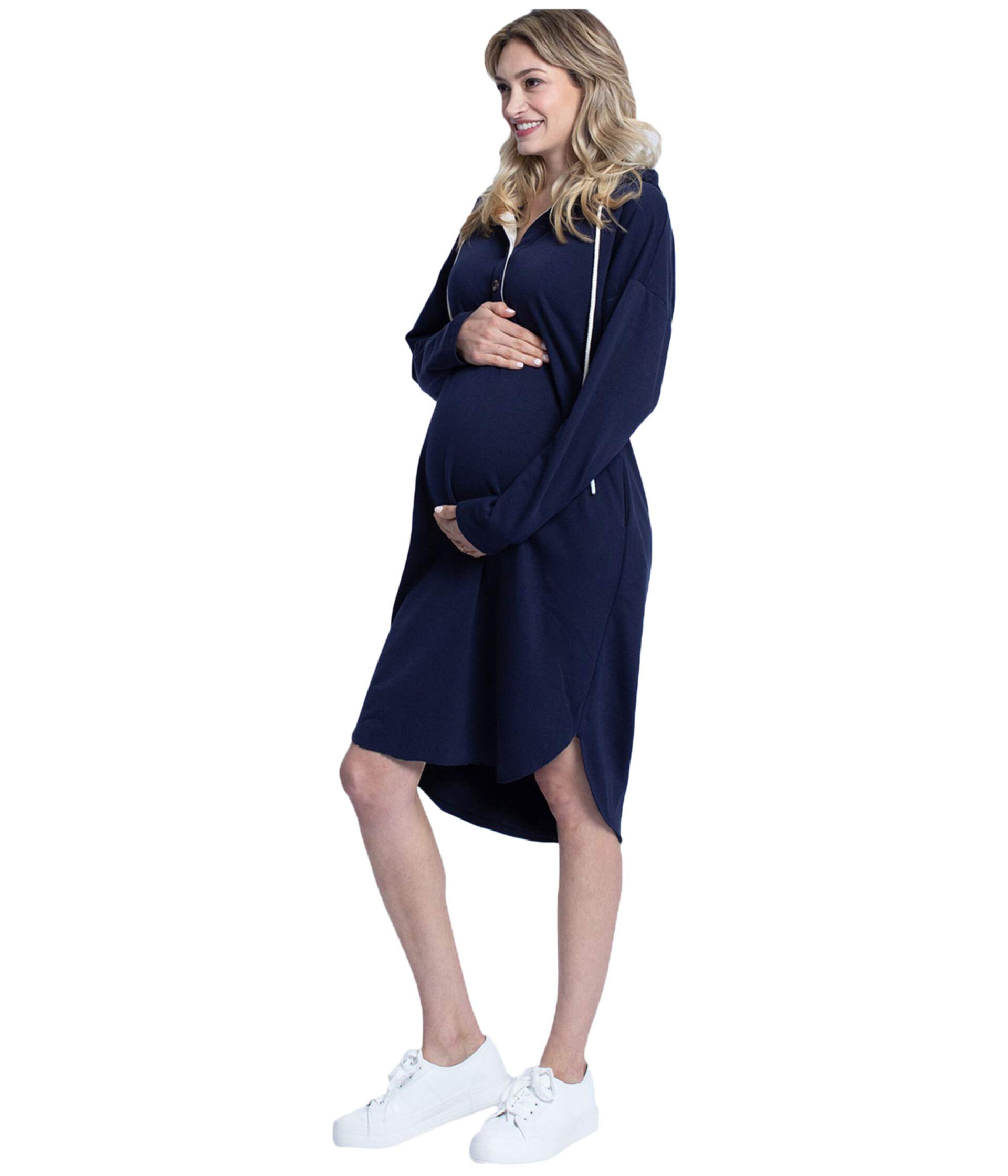 Платье с капюшоном для беременных и кормящих мам Angel Maternity