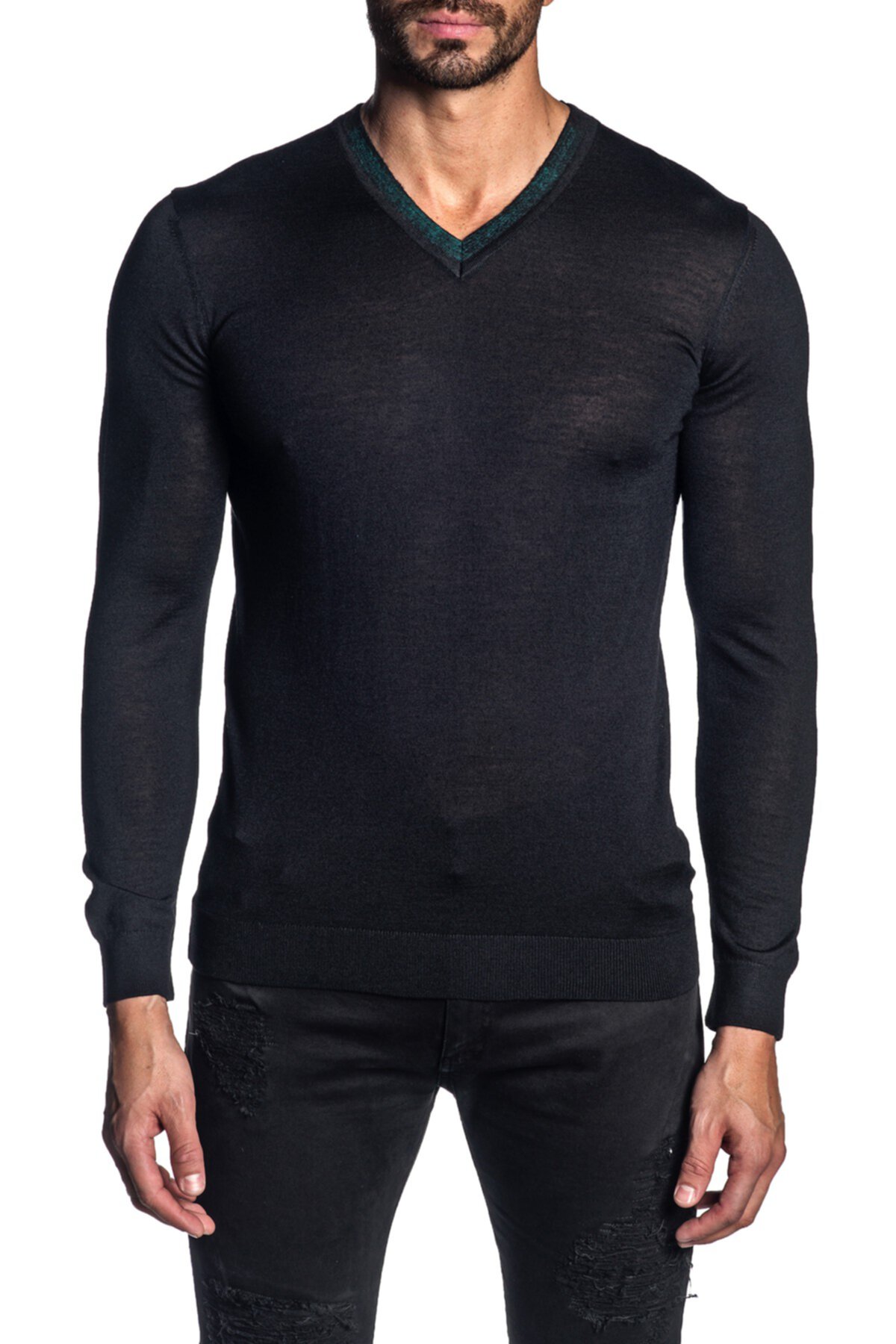 Вязаный пуловер с V-образным вырезом Jared Lang