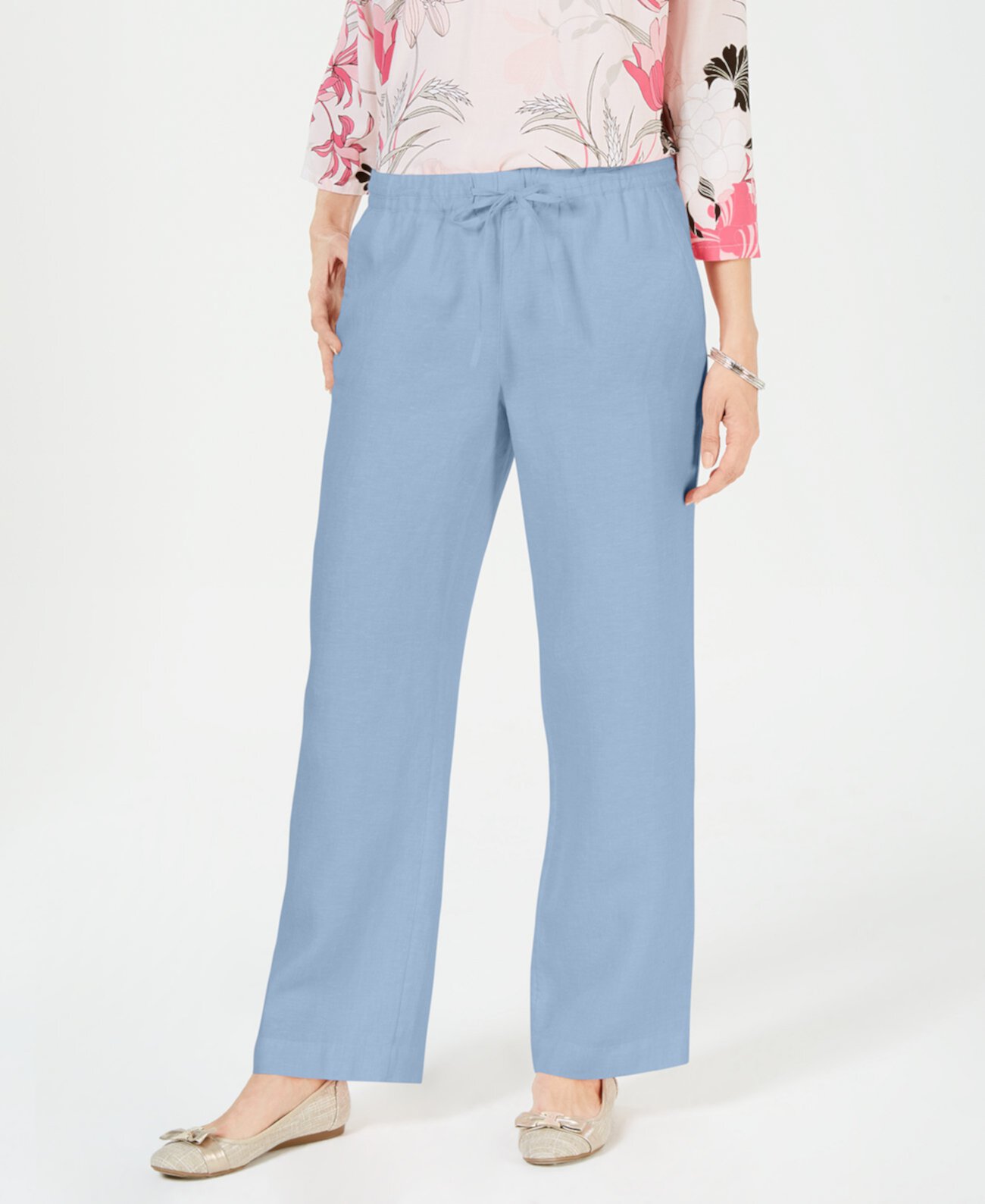 Plus Size 100% Linen Pants, Created for Macy's Charter Club
