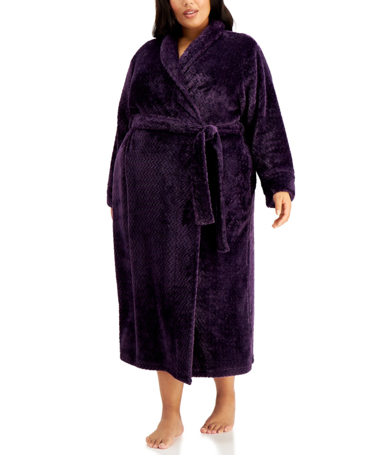 Уютный длинный зигзагообразный халат больших размеров, созданный для Macy's Charter Club