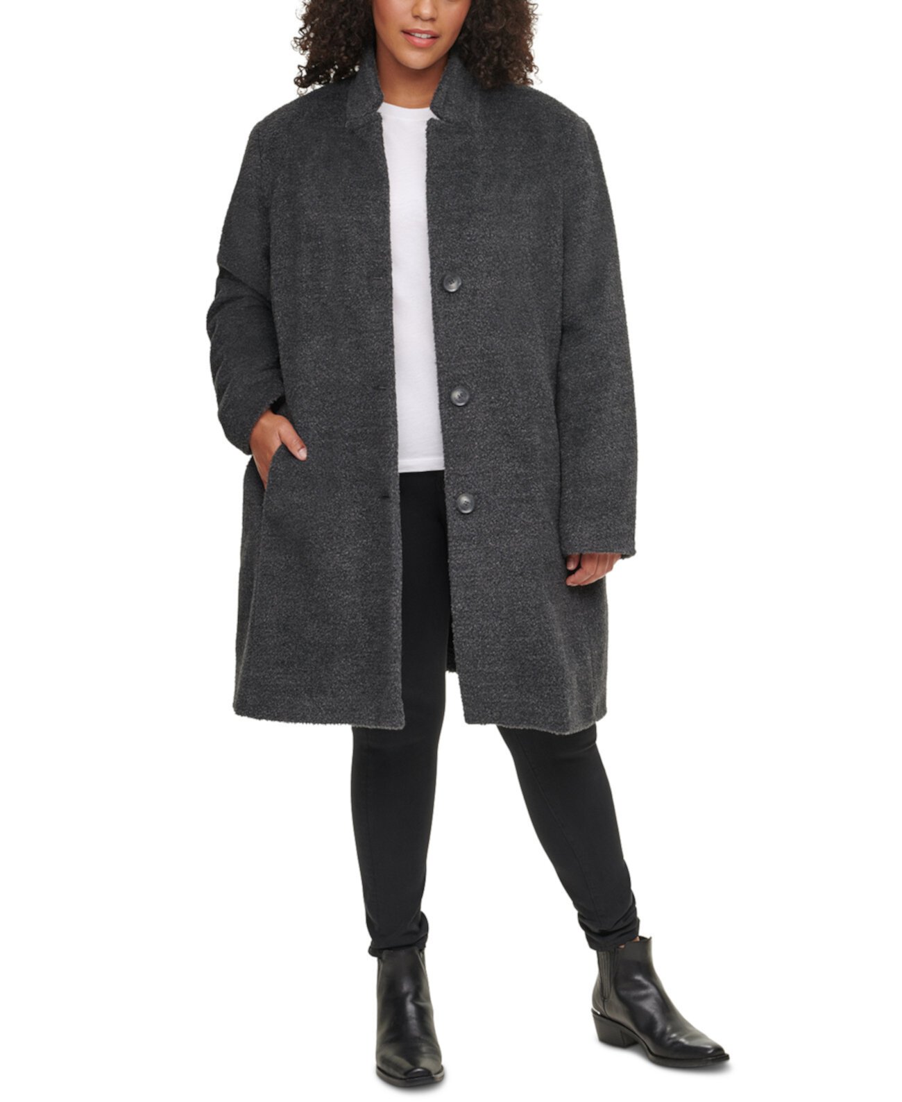 Однобортное пальто Walker больших размеров, созданное для Macy's DKNY