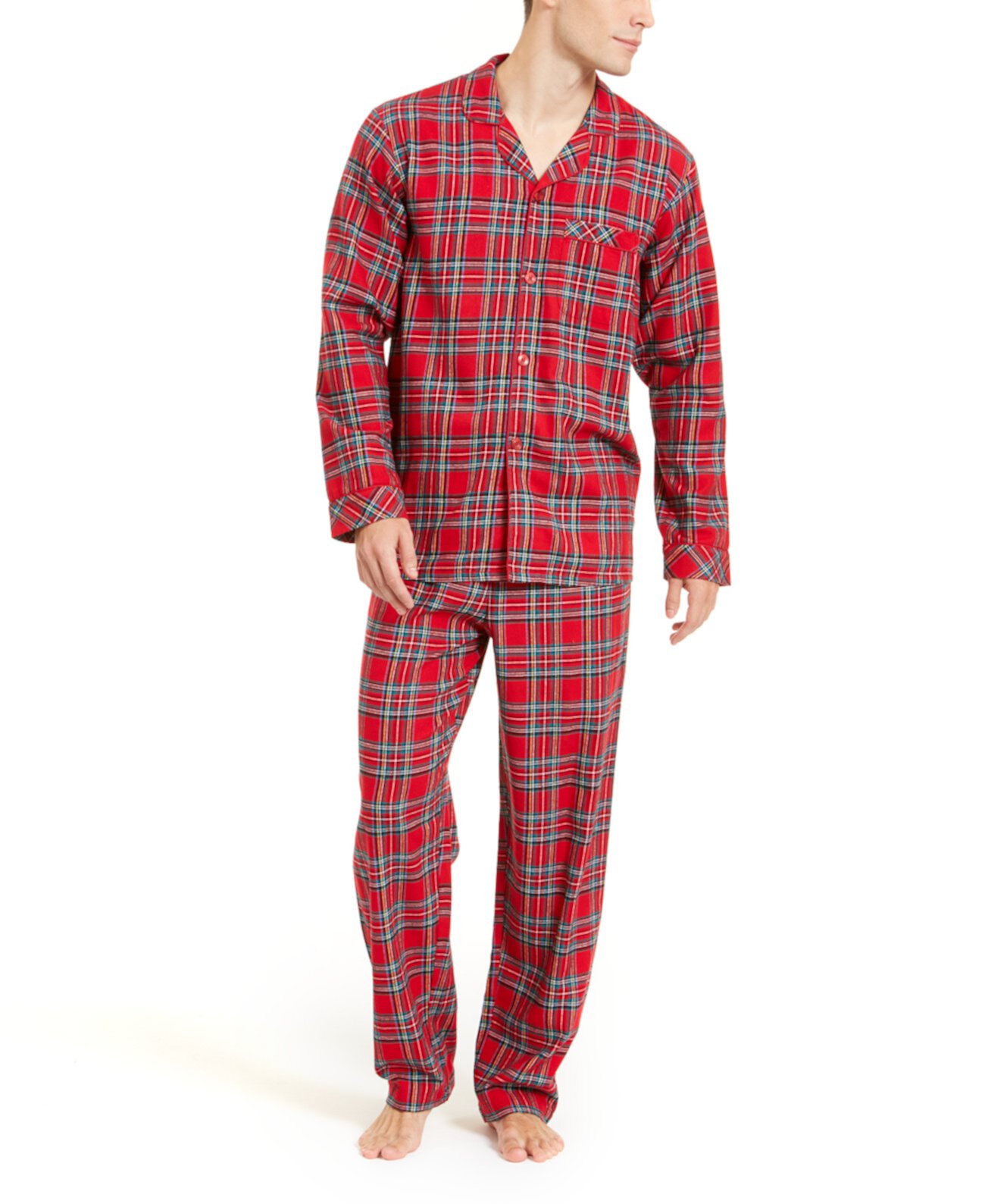 Соответствующий большой и высокий семейный пижамный комплект Brinkley Plaid, созданный для Macy's Family Pajamas