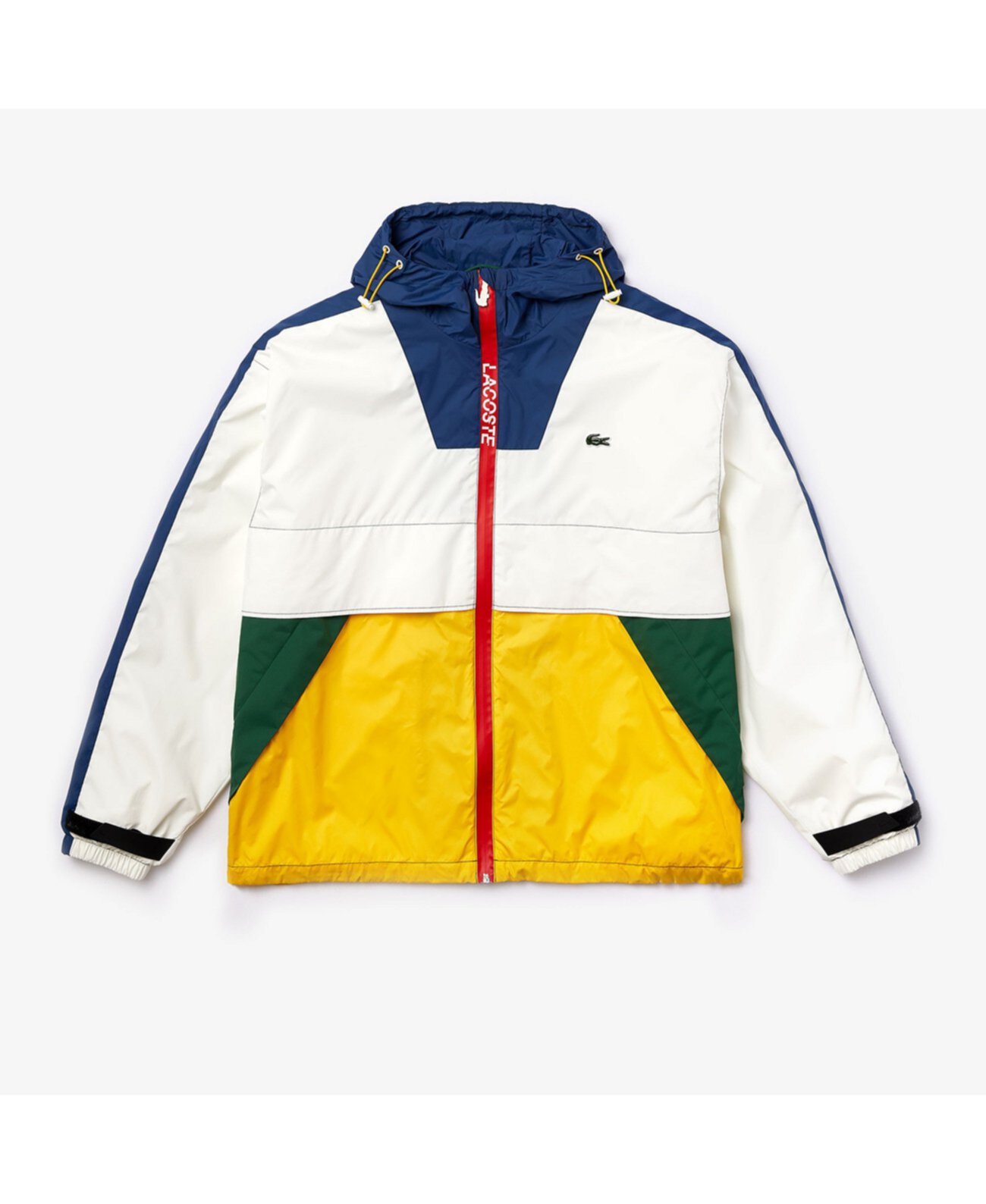Мужская куртка-парка LIVE с цветными блоками и крупными буквами логотипа Lacoste на спине Lacoste