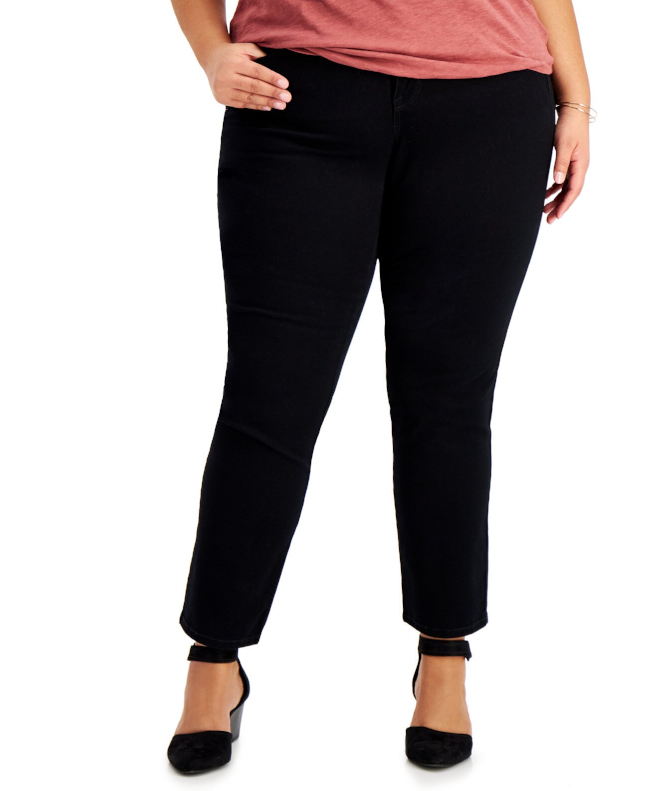 Прямые джинсы большого размера с контролем живота, созданные для Macy's Style & Co