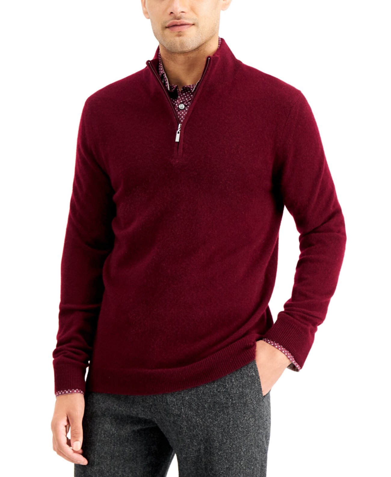 Мужской кашемировый свитер с застежкой-молнией, созданный для Macy's Tasso Elba