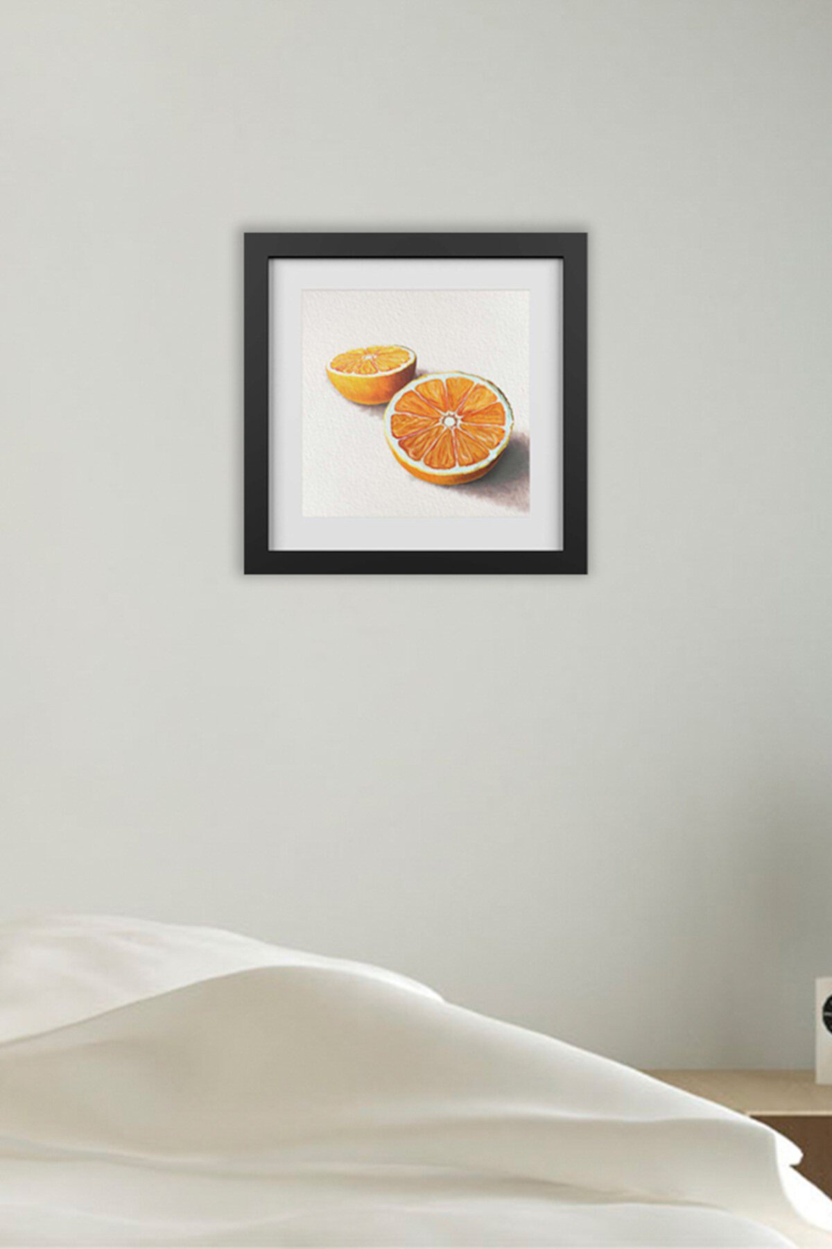 Оранжевый натюрморт в рамке и матовый жикле (18 x 18 дюймов) PTM Images