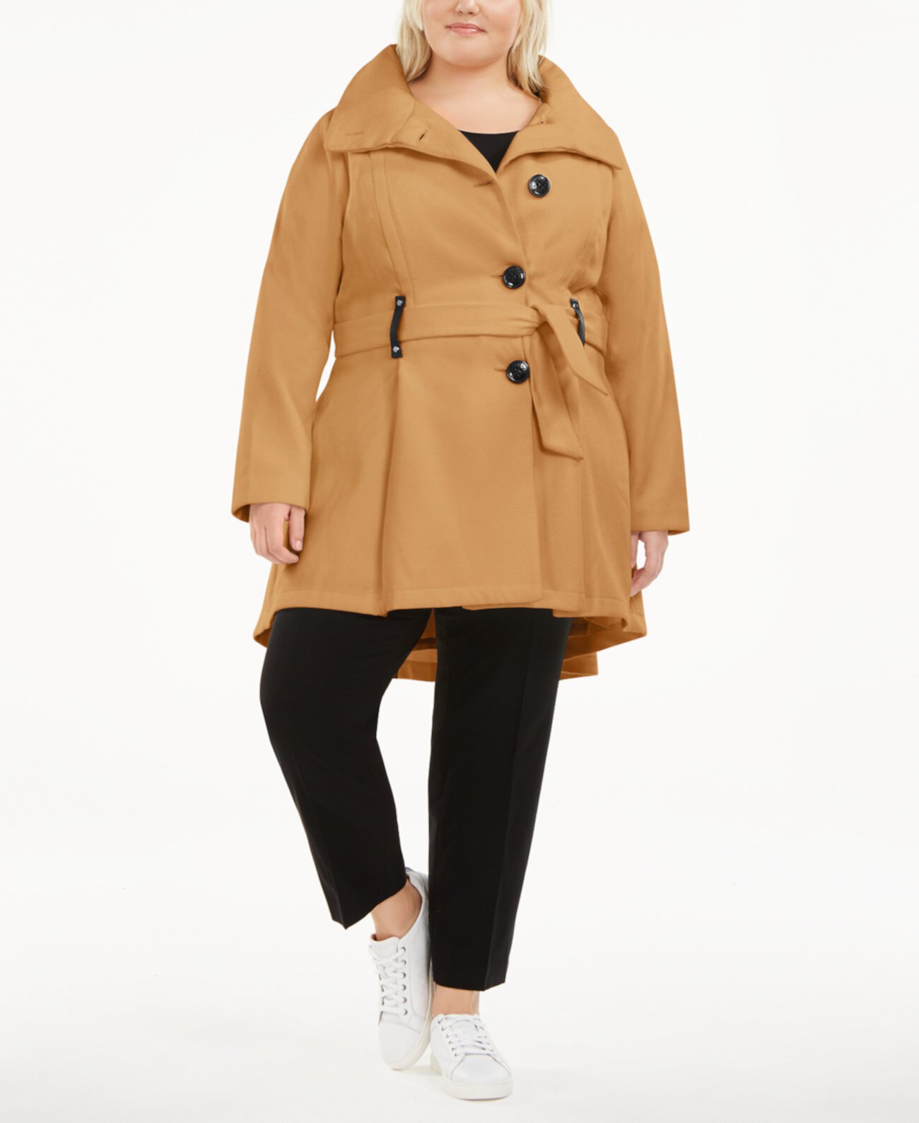 Юниорское пальто больших размеров с поясом и юбкой, созданное для Macy's Madden Girl