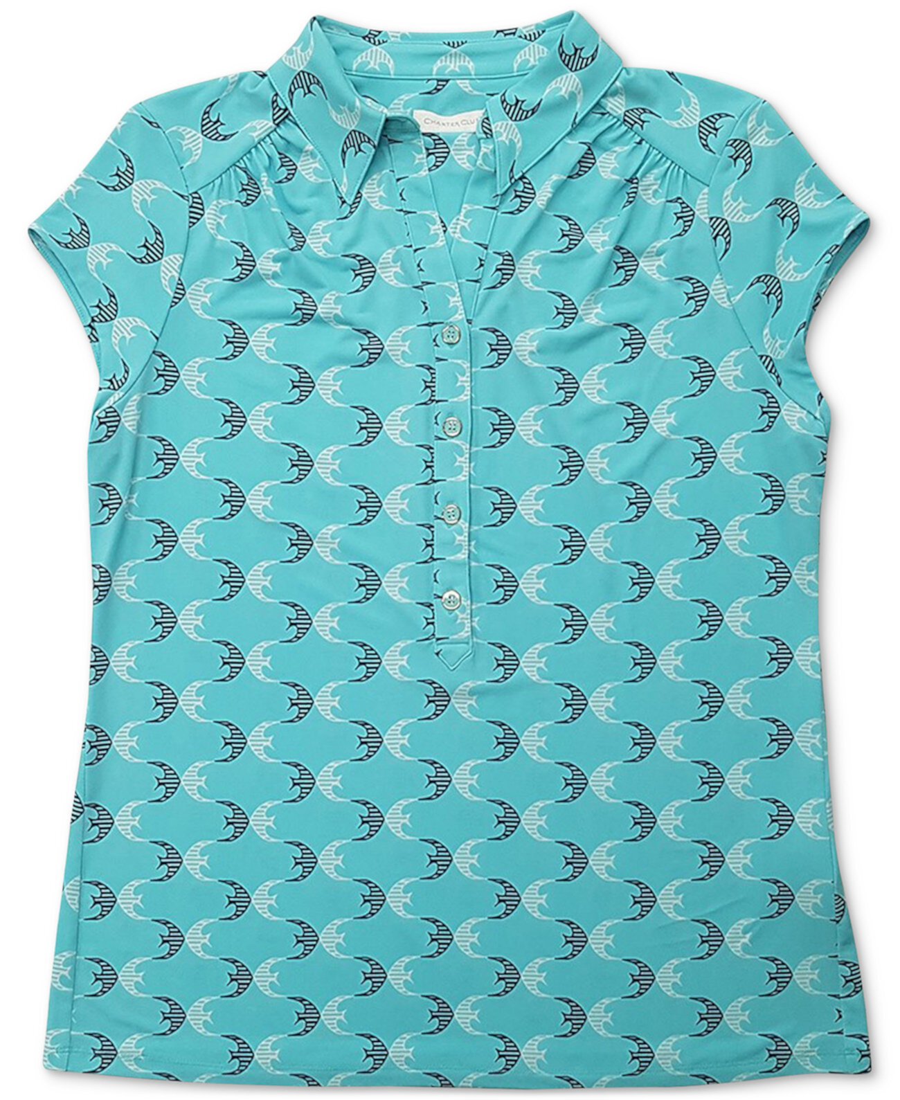 Рубашка-поло с рыбным принтом, созданная для Macy's Charter Club