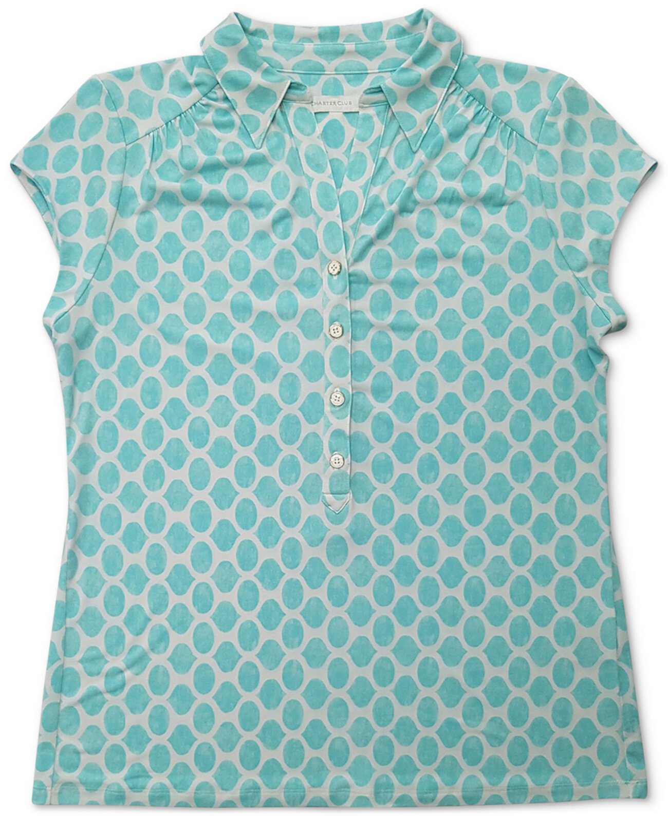 Культовая рубашка-поло с абстрактным принтом, созданная для Macy's Charter Club