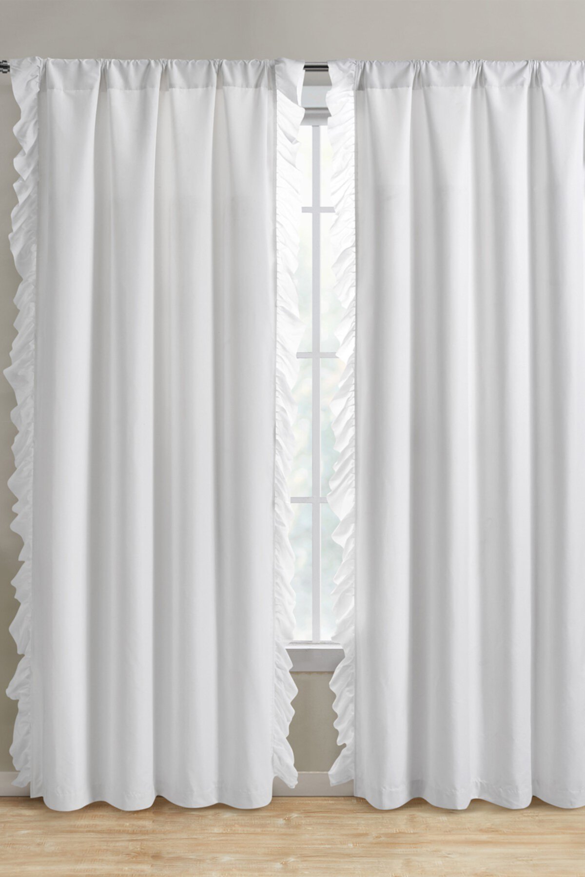 Пара панелей для затемненных штор с янтарными оборками - Белый VCNY HOME