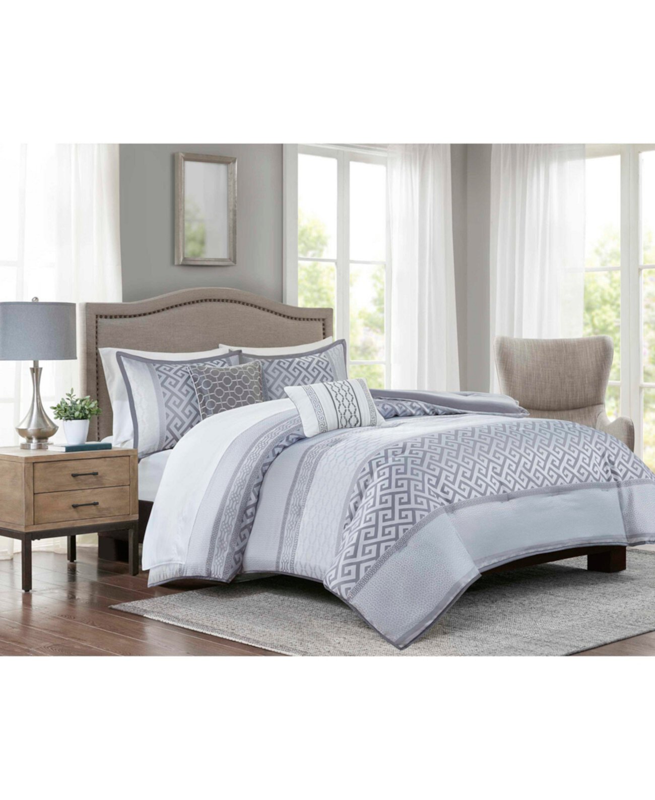 Bennett Grey Queen 9-Pc. Comforter set Addison Park