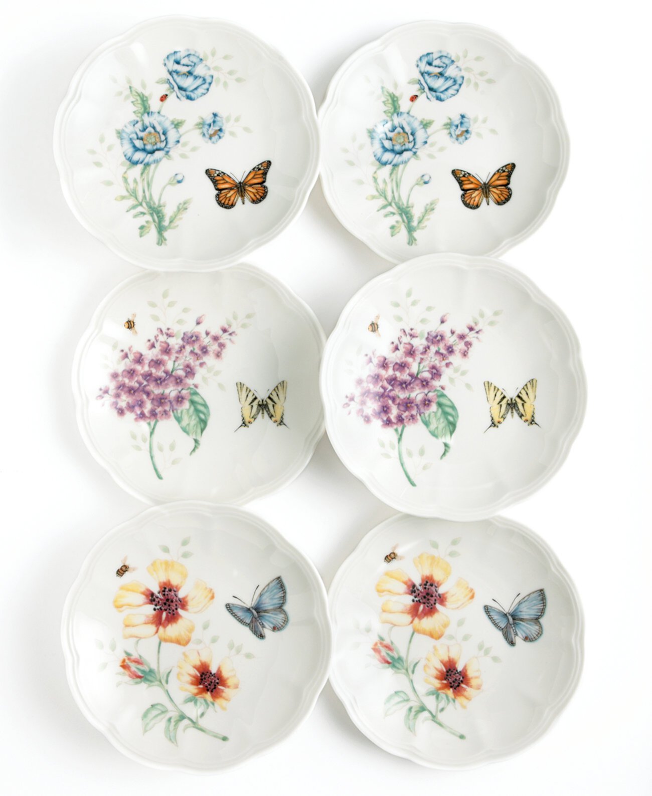 Набор из 6 тарелок для вечеринок Butterfly Meadow Lenox
