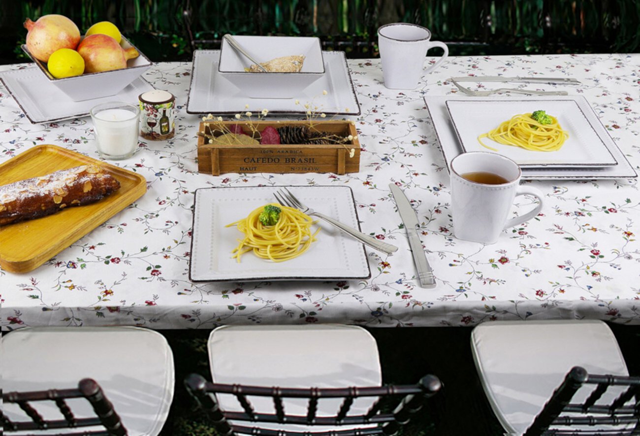 Набор столовой посуды из квадратного керамогранита из 16 предметов, сервиз на 4 персоны Lorpen
