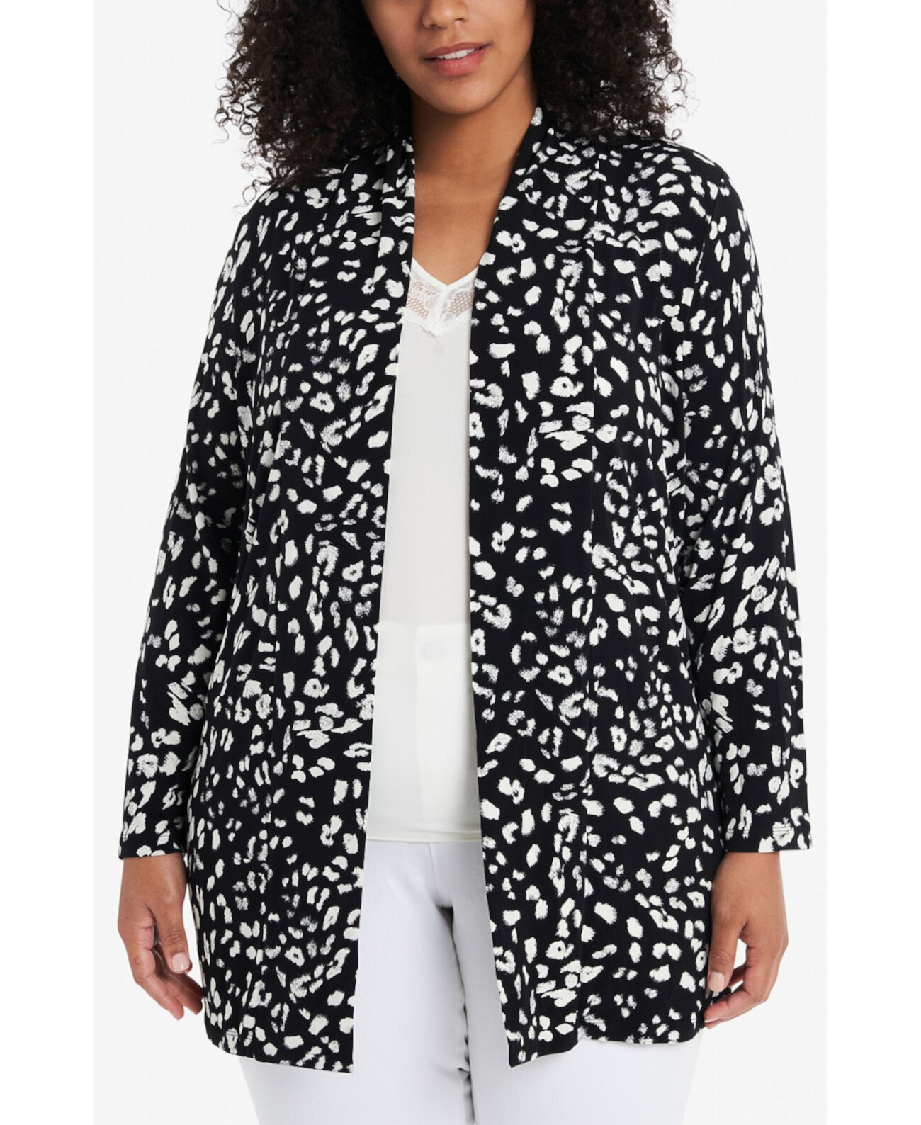 Women's Plus Size Open Front Printed Cardigan Vince Camuto