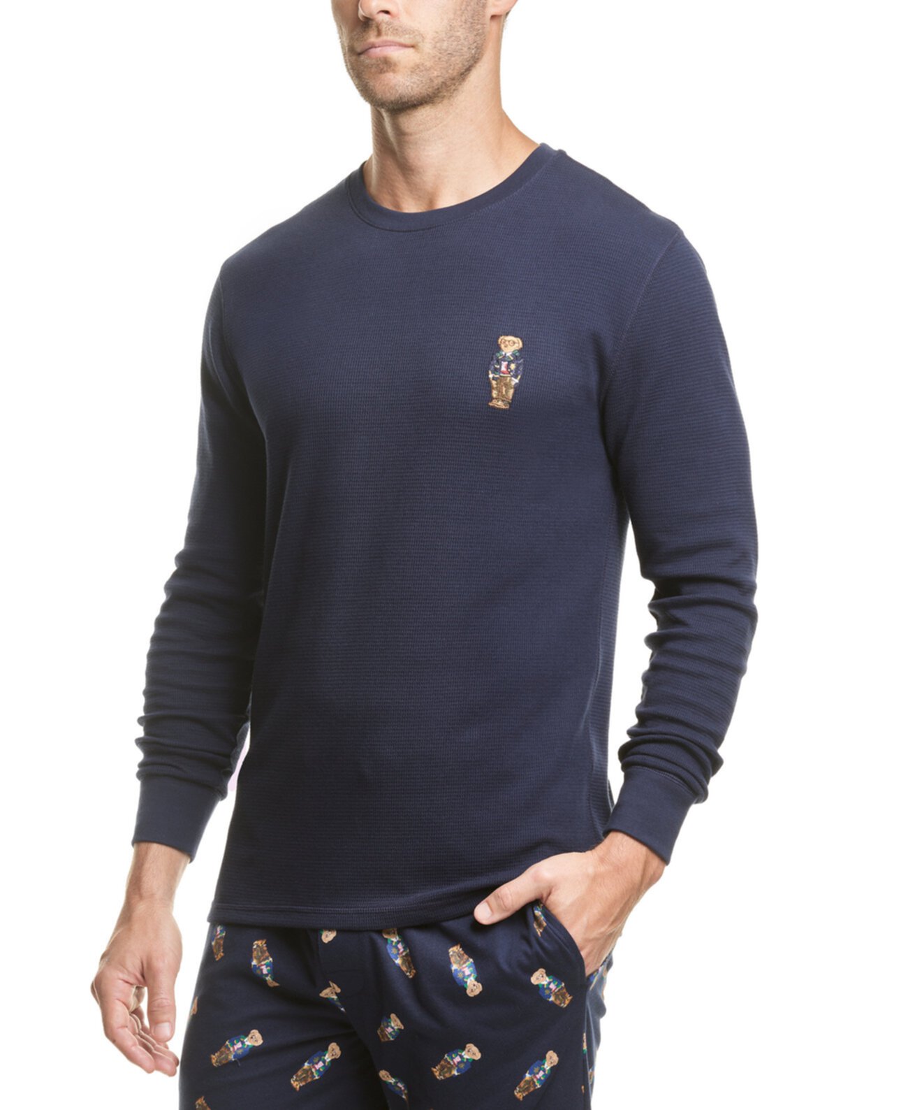 Мужская пижамная рубашка вафельной вязки Big & Tall Polo Bear Ralph Lauren