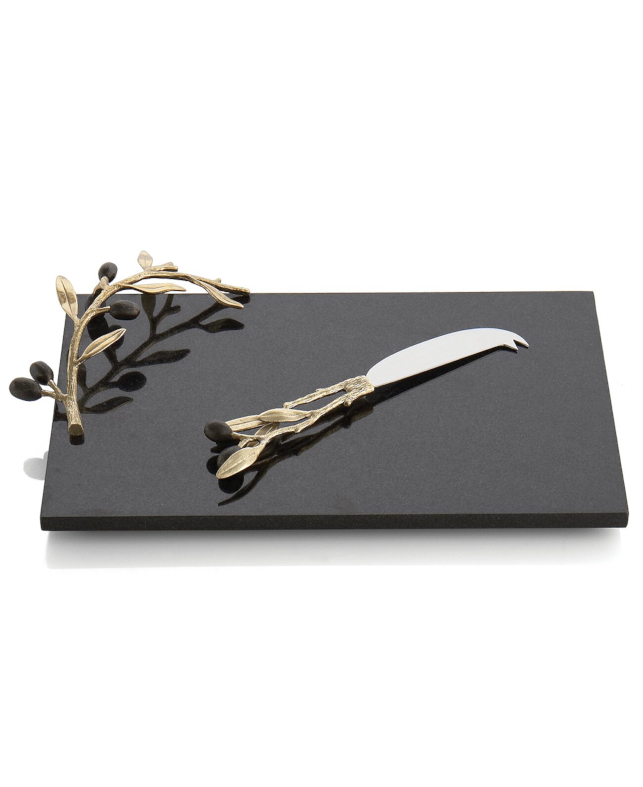 Золотая сырная доска с оливковой веткой и ножом MICHAEL ARAM