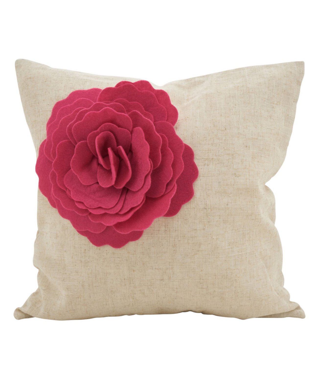 CLOSEOUT! Rose Flower Statement Throw Pillow, 18" x 18" Saro