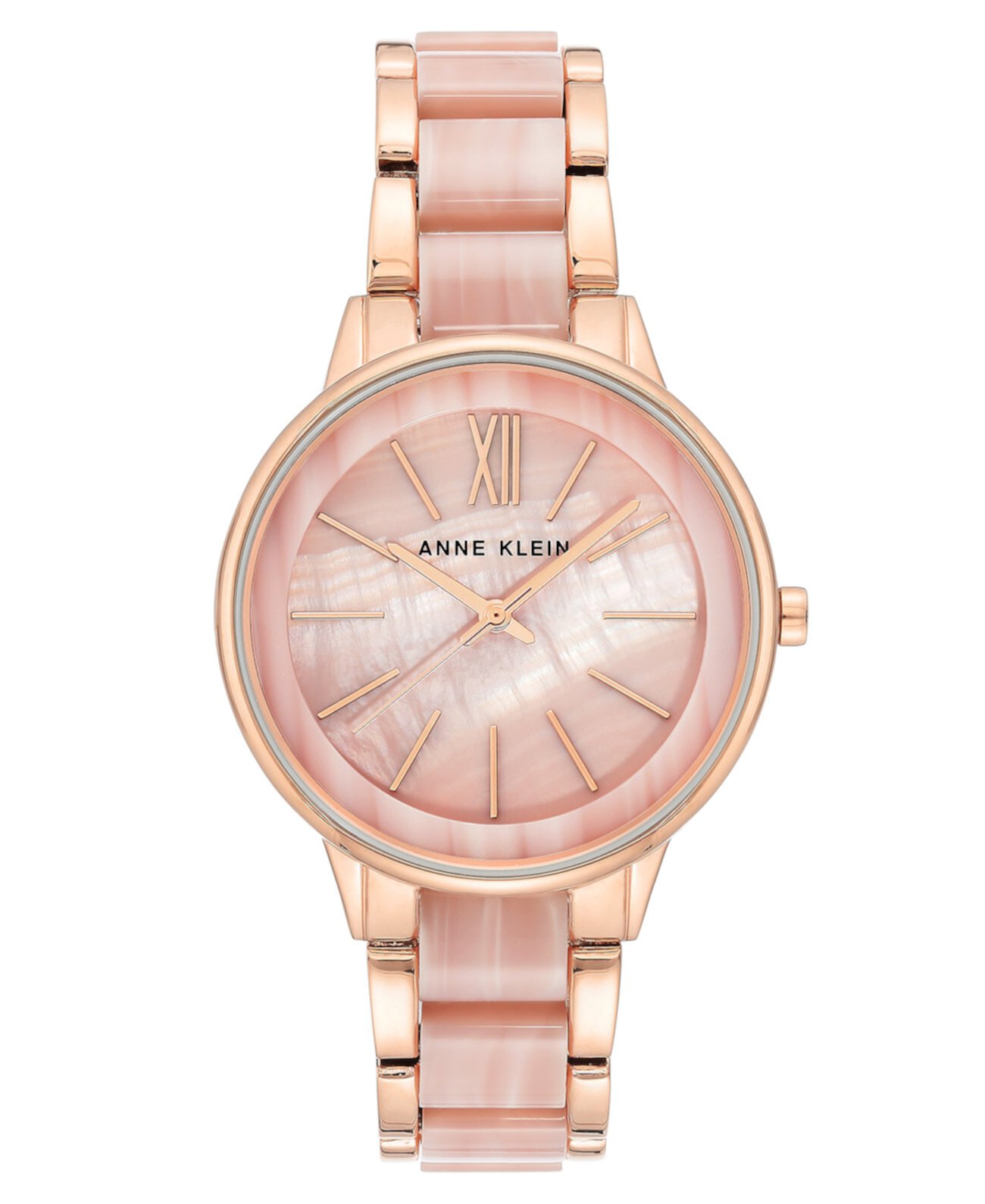 Женские часы-браслет из акрила с оттенком розового золота и розового мрамора, 37 мм Anne Klein