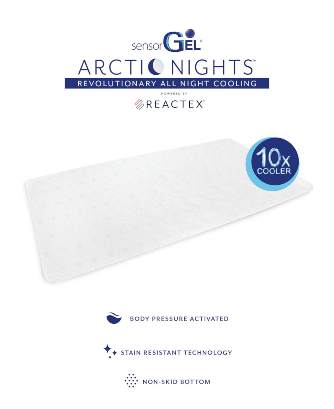 ЗАКРЫТИЕ! Arctic Nights 10x Cooler Personal Cooling Pad 60 дюймов x 30 дюймов на базе REACTEX SensorGel
