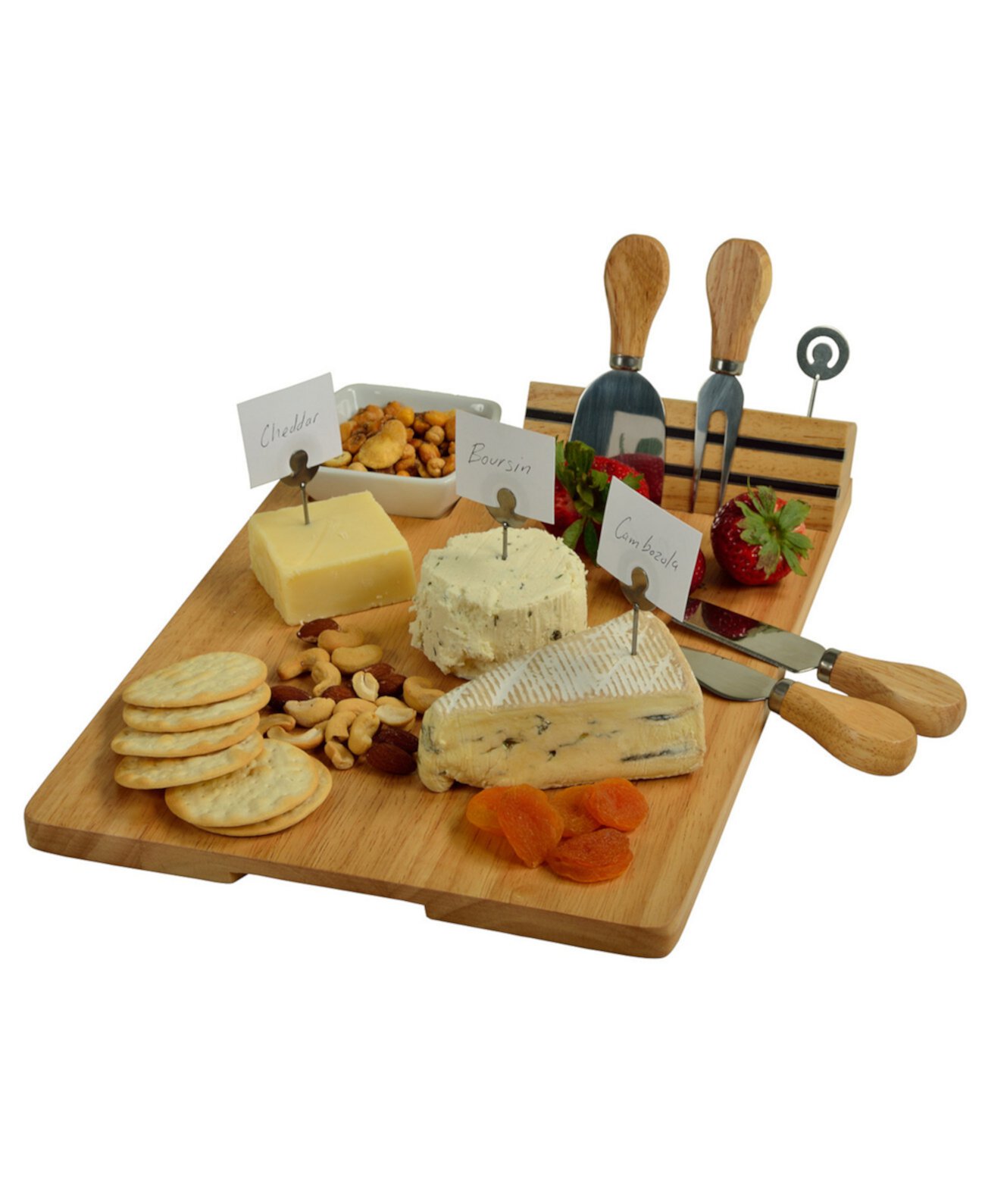 Набор сырной доски из твердой древесины Windsor - инструменты, маркеры для сыра, миска Picnic At Ascot