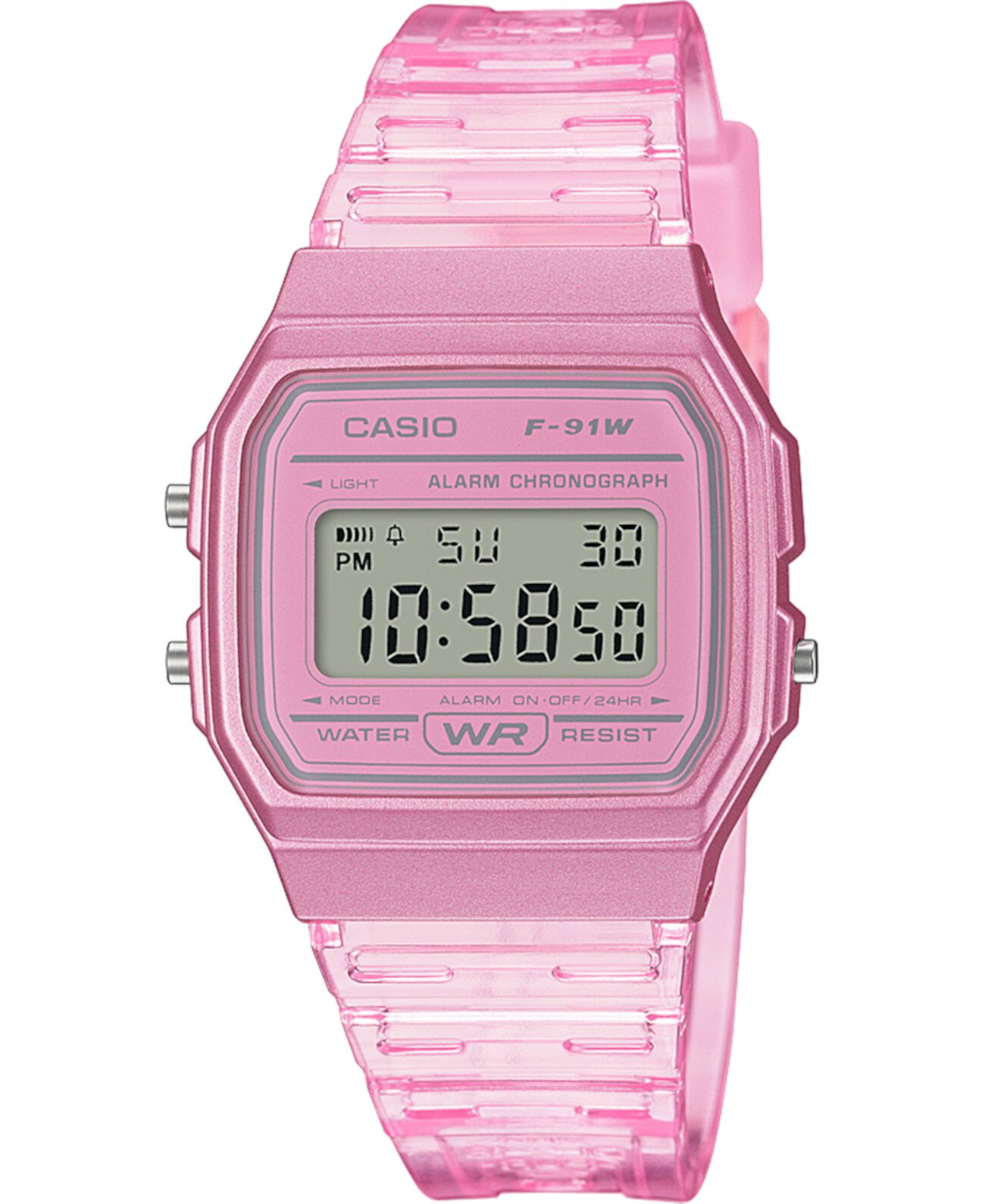 Смарт часы Casio Unisex Digital Pink Jelly Strap, 35.2mm Casio