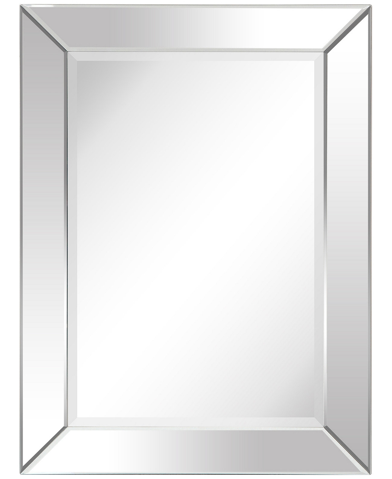 Рама из цельного дерева, покрытая прозрачным зеркалом со скошенной кромкой - 40 x 30 дюймов Empire Art Direct