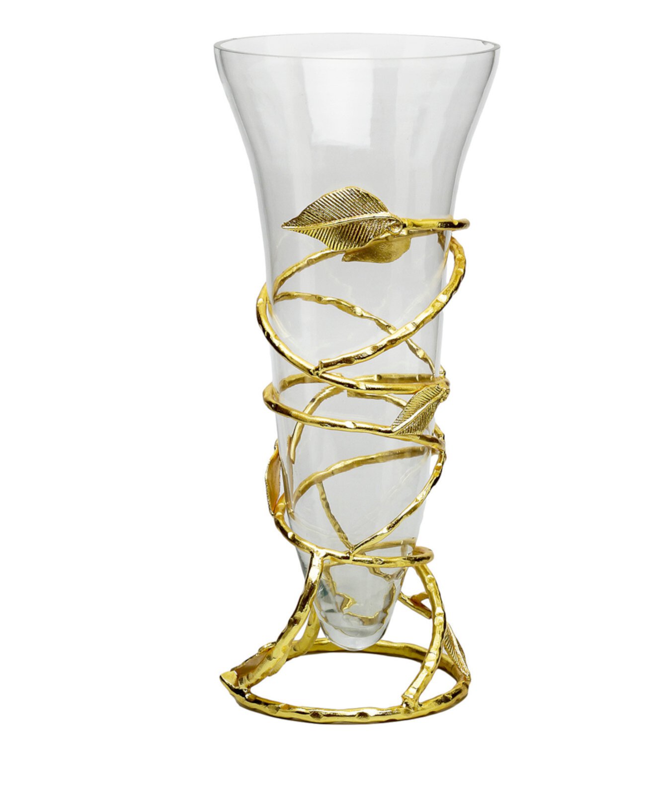 Стеклянная ваза со съемным основанием из сусального золота Classic Touch