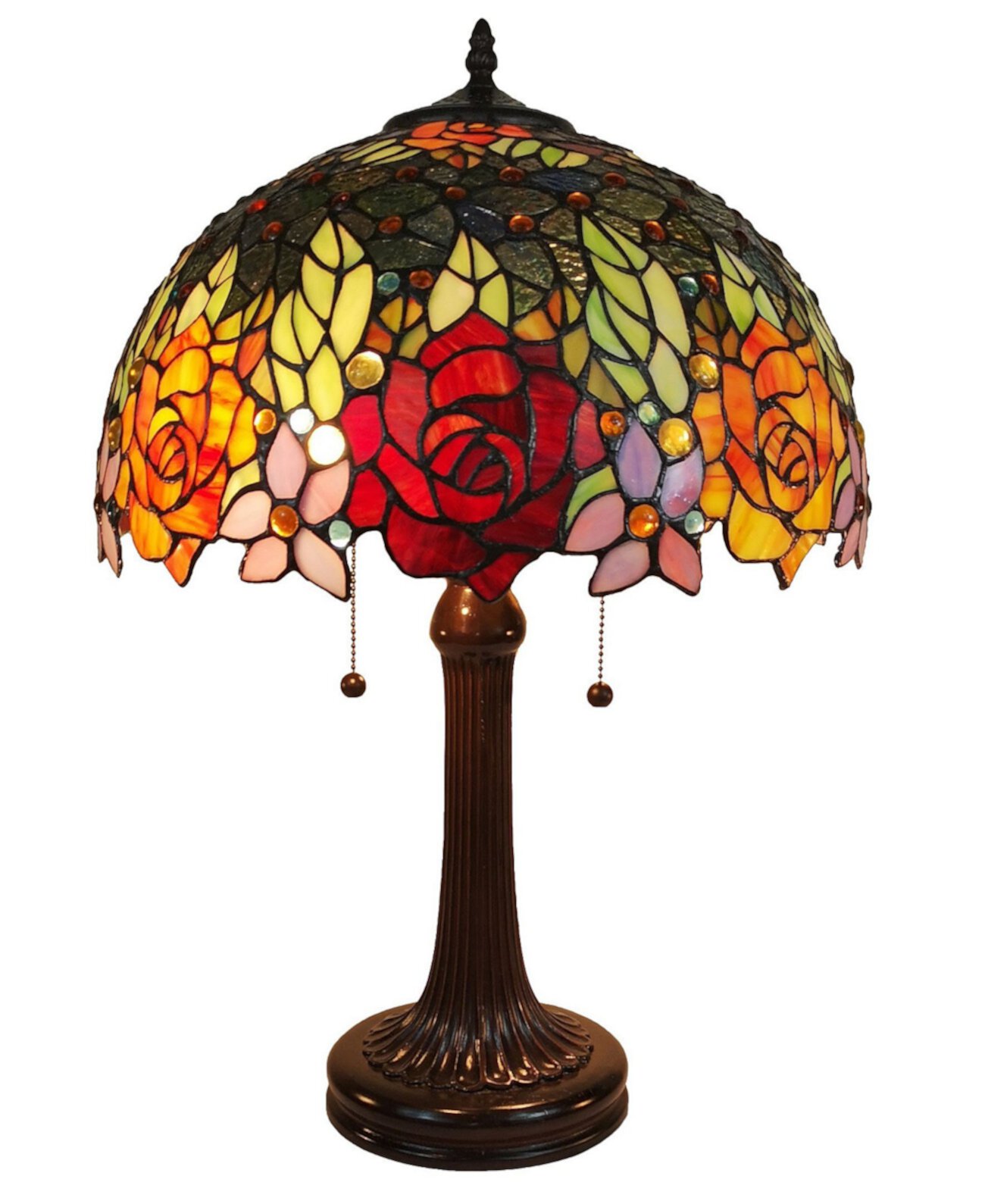 Настольная лампа Tiffany Style Roses Amora Lighting