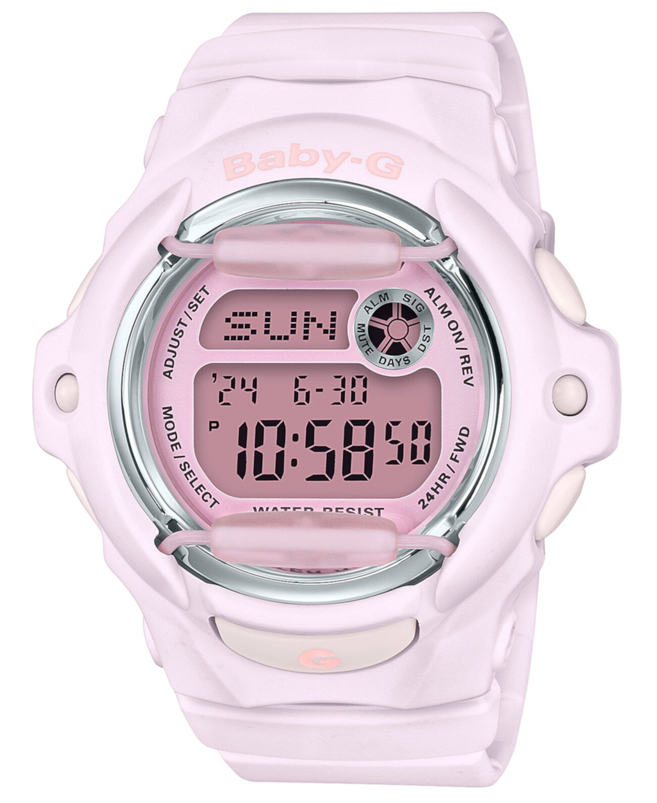 Смарт часы G-Shock Women's Digital Pink Resin Strap Watch 42.6mm G-Shock