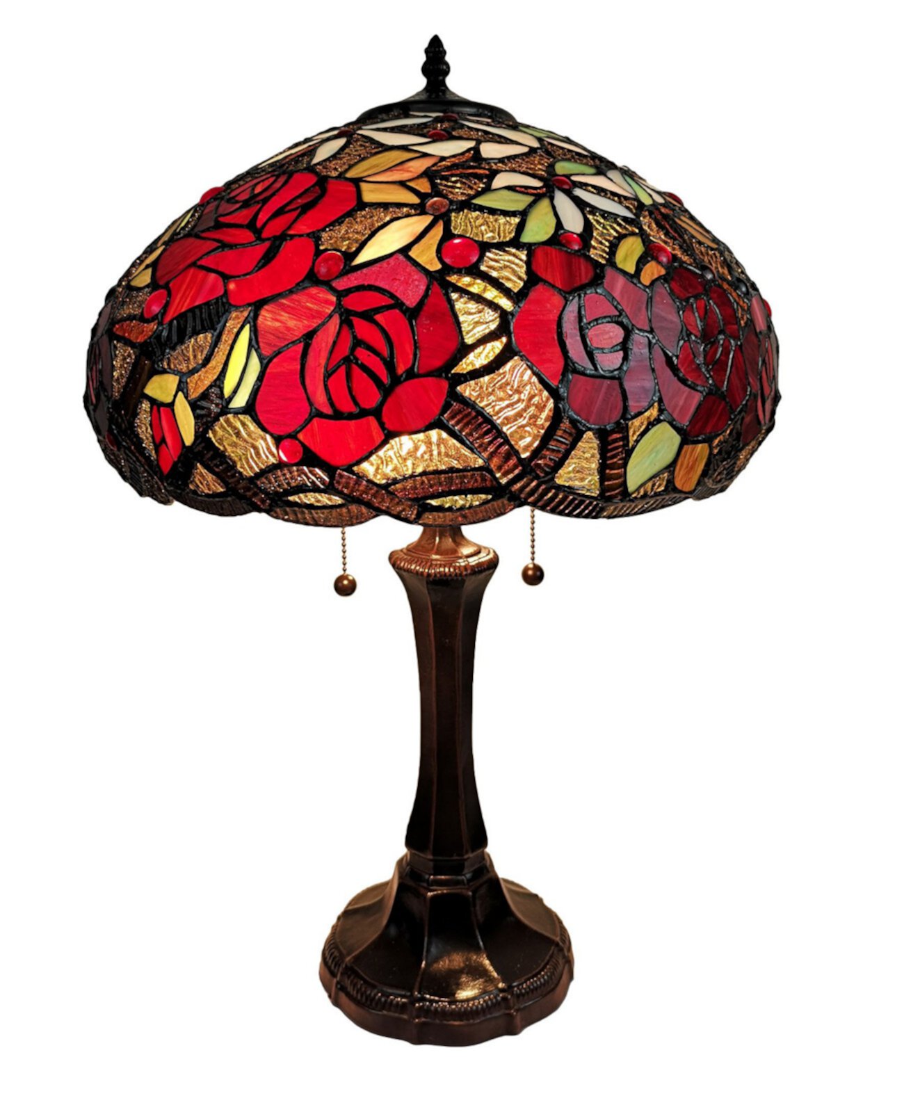 Настольная лампа Tiffany Style Roses Amora Lighting