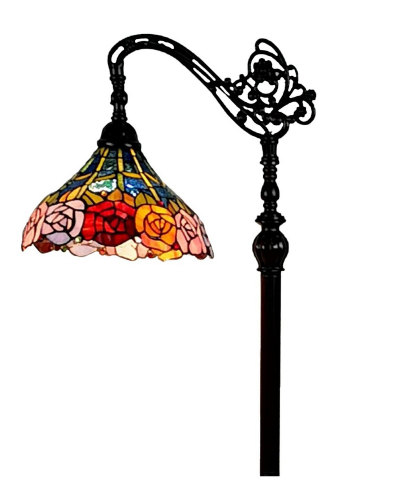 Напольный светильник Tiffany Style Roses для чтения Amora Lighting