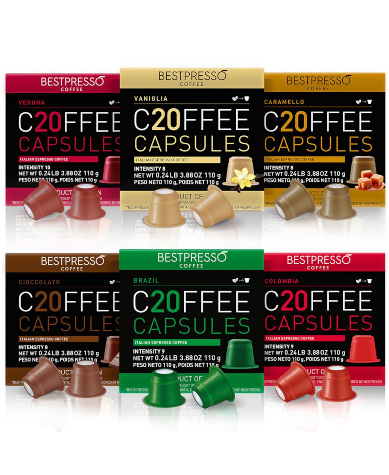 Coffee Tropical Variety Pack 120 капсул в упаковке Bestpresso