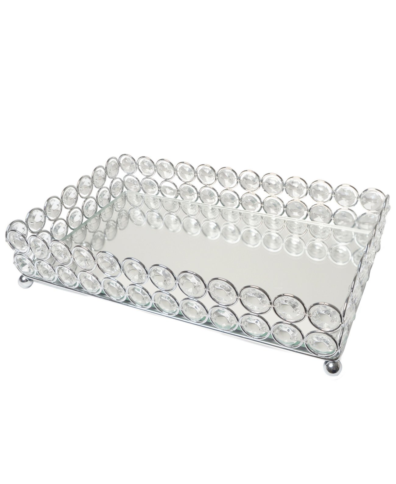 Elipse Crystal Декоративный зеркальный поднос-органайзер для ювелирных изделий или косметики Elegant Designs