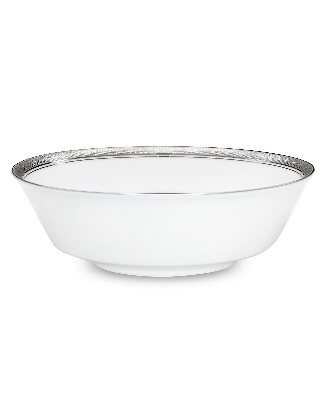 Круглая овощная миска из белого фарфора с платиновым ободком Crestwood Platinum, 1,2 л Noritake