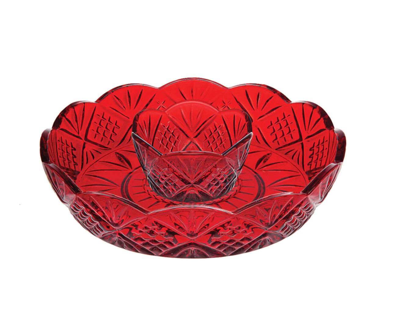 Dublin Red Chip & Dip Bowl Godinger