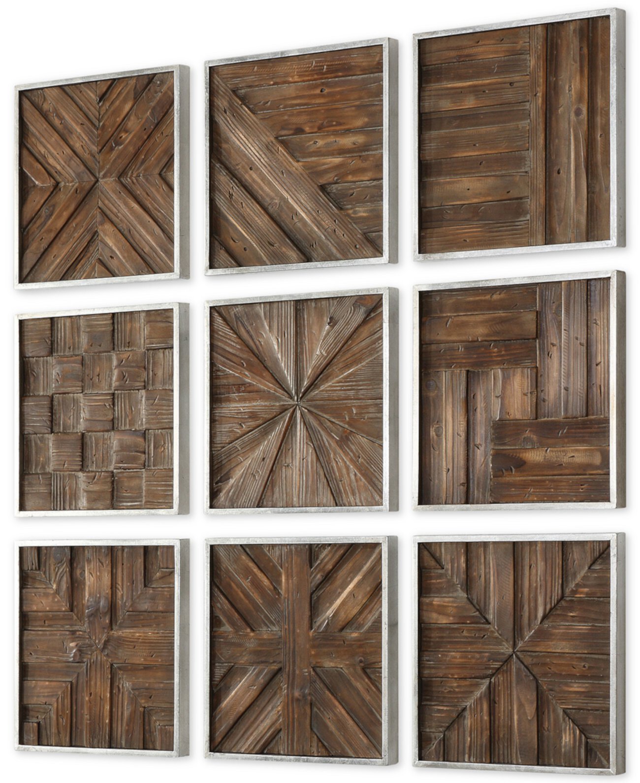 Bryndle 9-шт. Деревенский деревянный набор настенных квадратов Uttermost