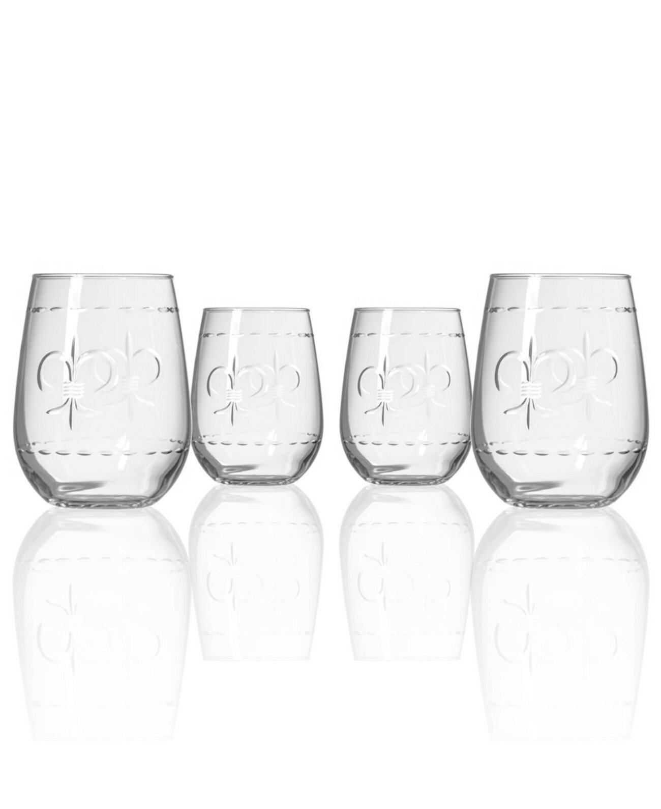 Стакан для вина без ножки Fleur De Lis на 17 унций - набор из 4 бокалов Rolf Glass