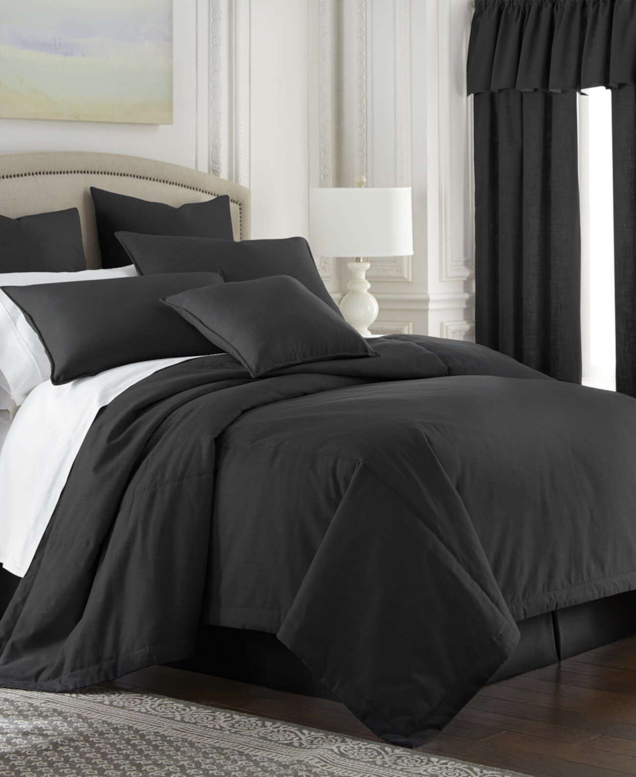 Cambric Black Comforter-King / Король Калифорнии Colcha Linens