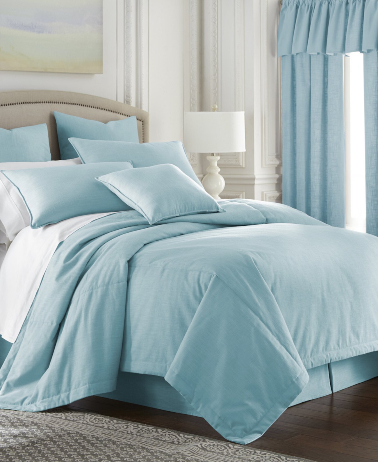Камбрик Aqua Comforter-Twin Colcha Linens