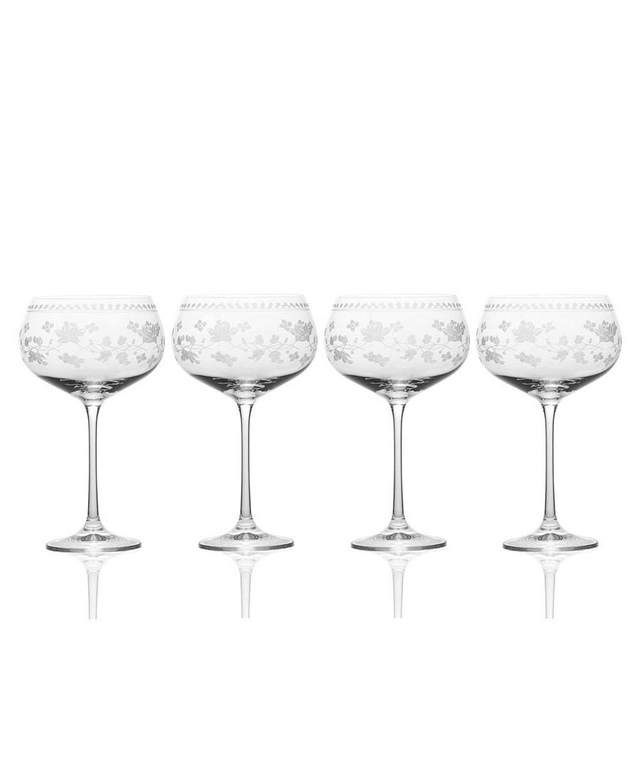 Винтажные цветочные бокалы для белого вина, набор из 4 шт. MIKASA