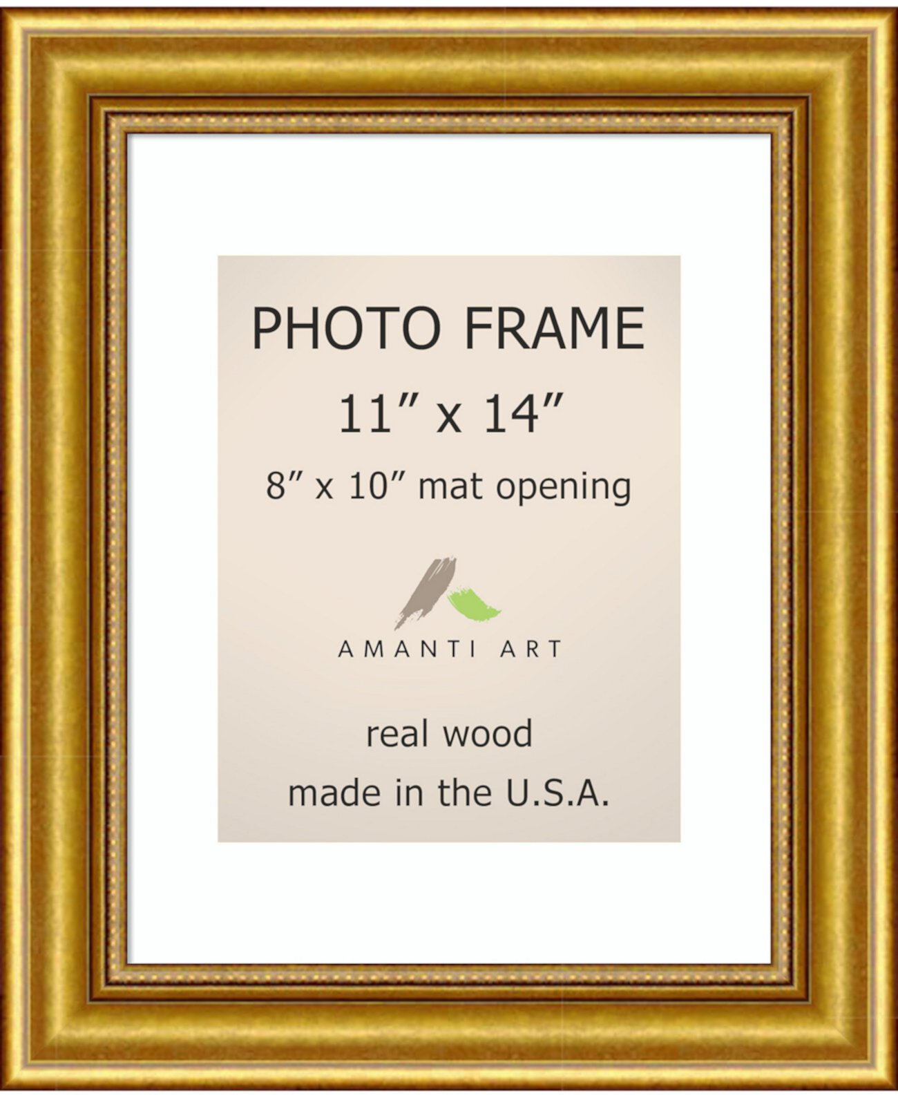 Таунхаус Gold 11 "X 14", матовый, 8 "X 10" фоторамка для фото на стене проема Amanti Art