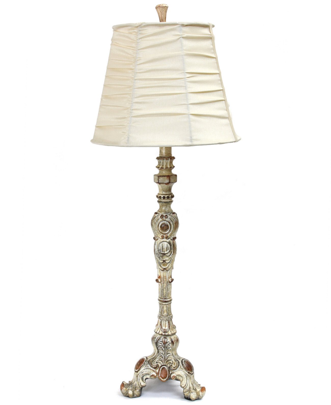 Настольная лампа для буфета в античном стиле Elegant Designs с кремовым плафоном со сборками All The Rages