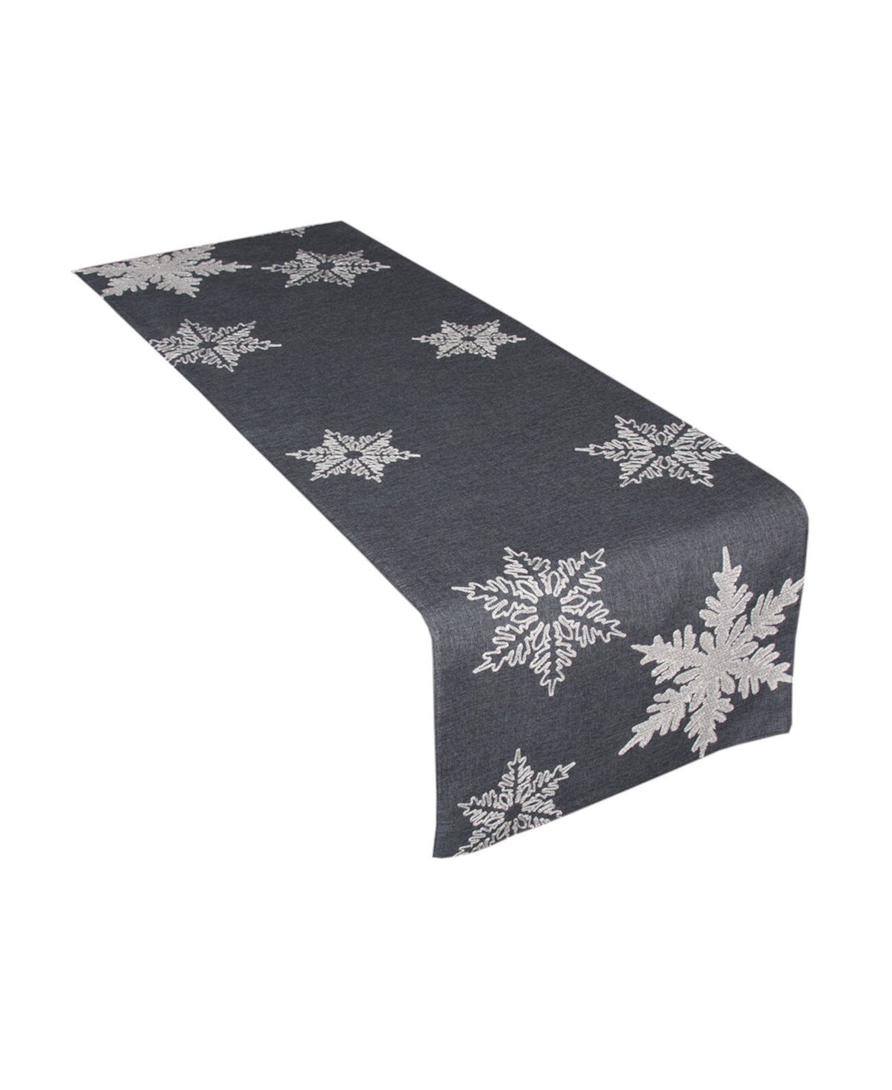 Вышитая рождественская дорожка для стола Glisten Snowflake, 16 "x 54" Xia Home Fashions