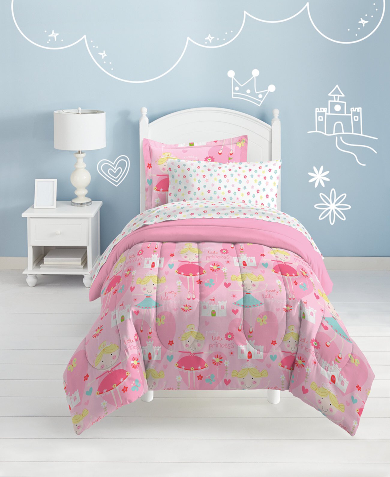 Комплект стеганого одеяла Pretty Princess для близнецов Dream Factory